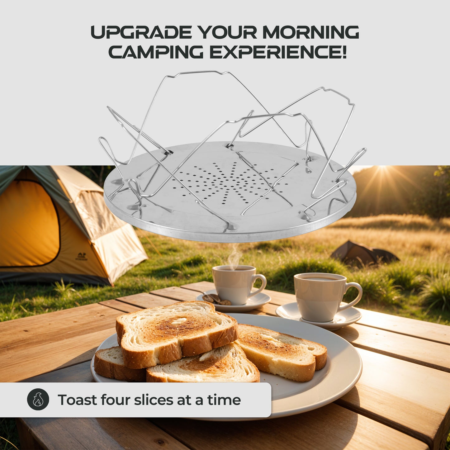 4 Slice Folding Toaster for Camping Stove