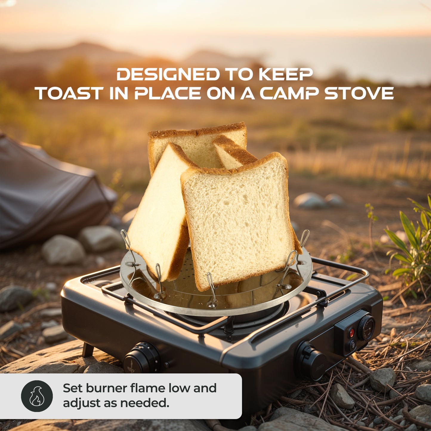 4 Slice Folding Toaster for Camping Stove