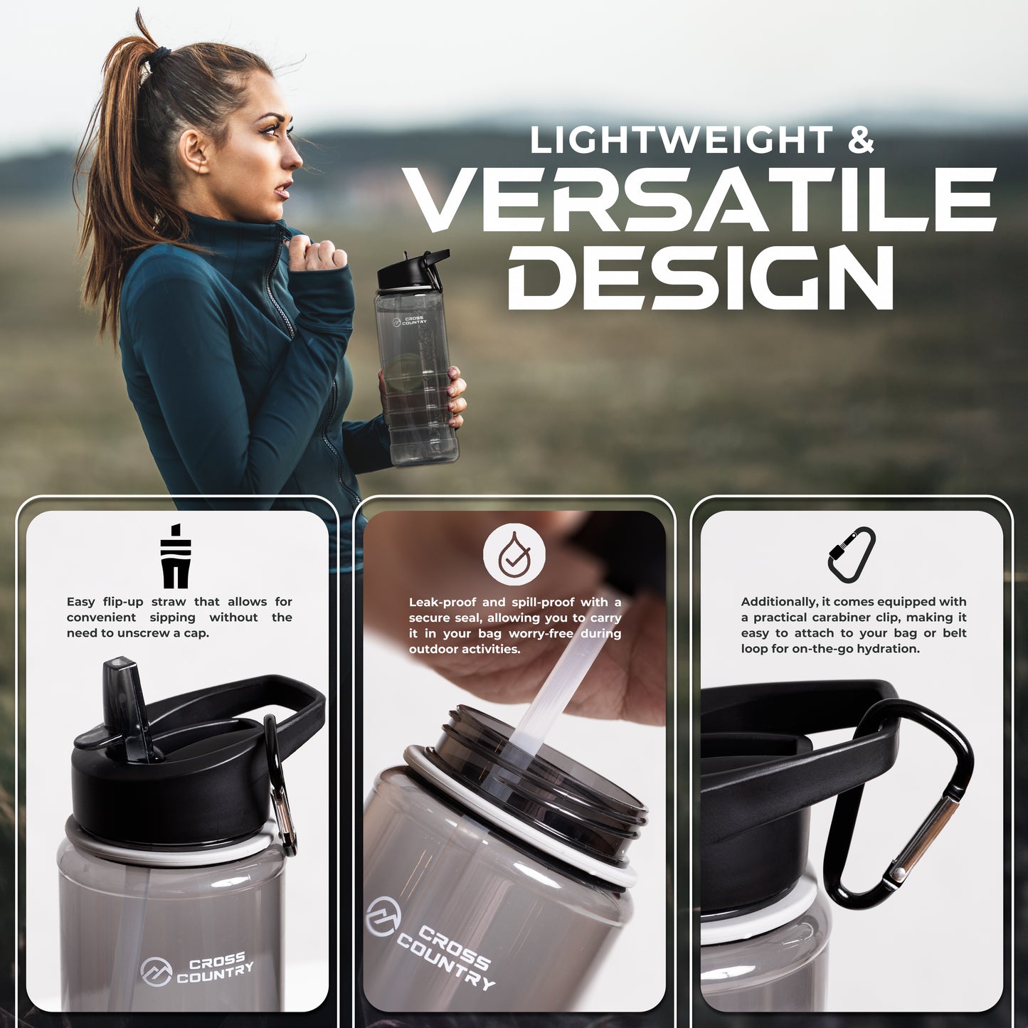 700ML Sports Water Bottle with Carabiner