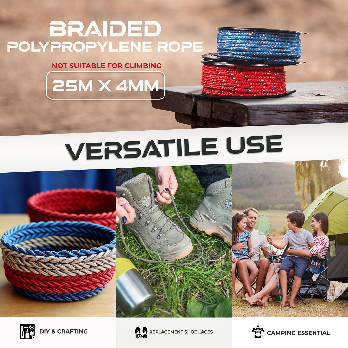 4MM Braided Utility Rope (25M)