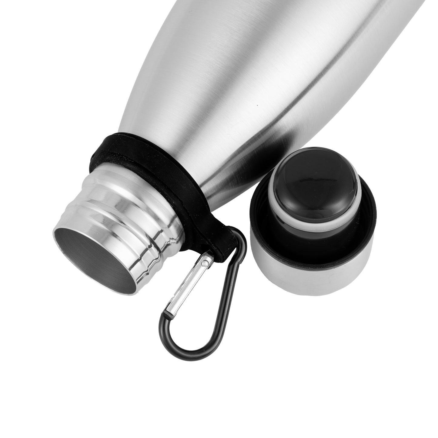Vacuum Stainless Steel Bottle with Carabiner - Double Wall Insulated