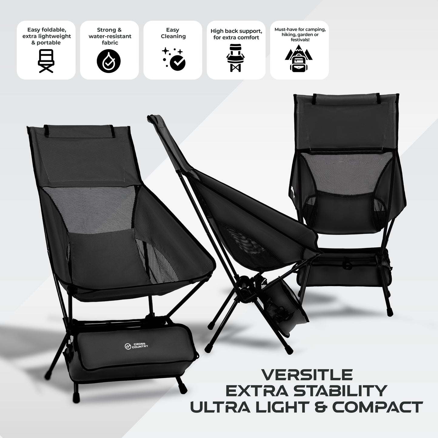 Compact Camping Chair with High Back