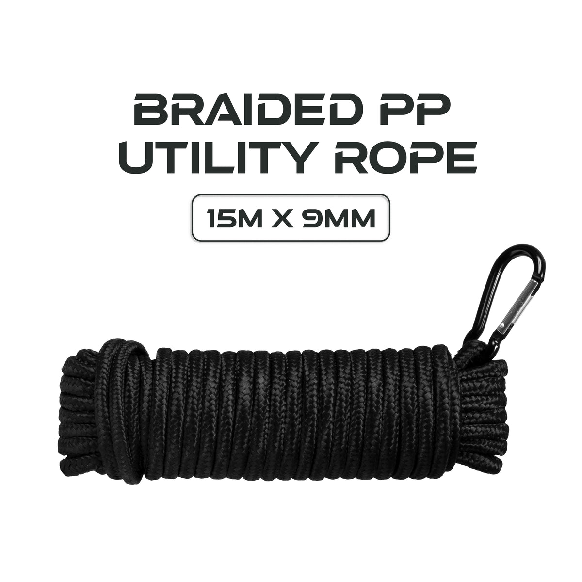 Multi Use Rope Macho 9MM Multi-Purpose Rope with Carabiner (15M) – CROSS COUNTRY CAMPING ...