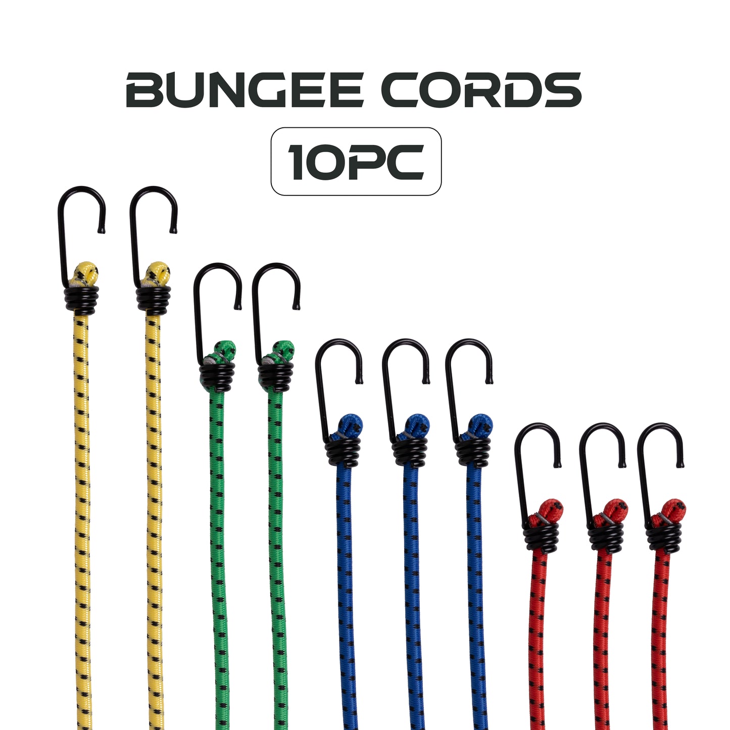 10 Pack Bungee Cords