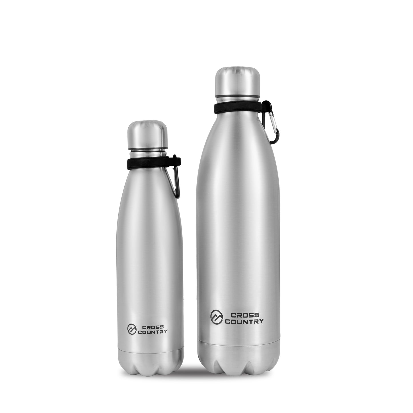 Vacuum Stainless Steel Bottle with Carabiner - Double Wall Insulated