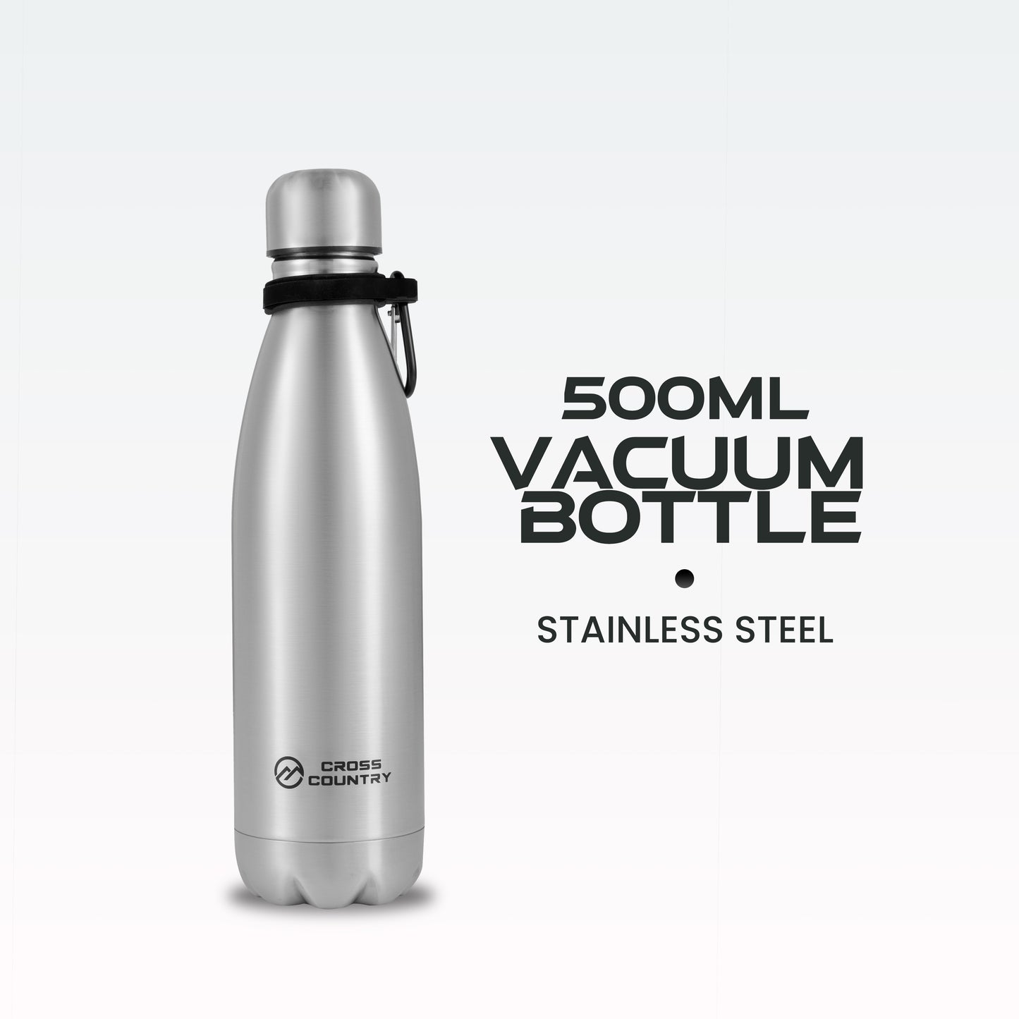 Vacuum Stainless Steel Bottle with Carabiner - Double Wall Insulated