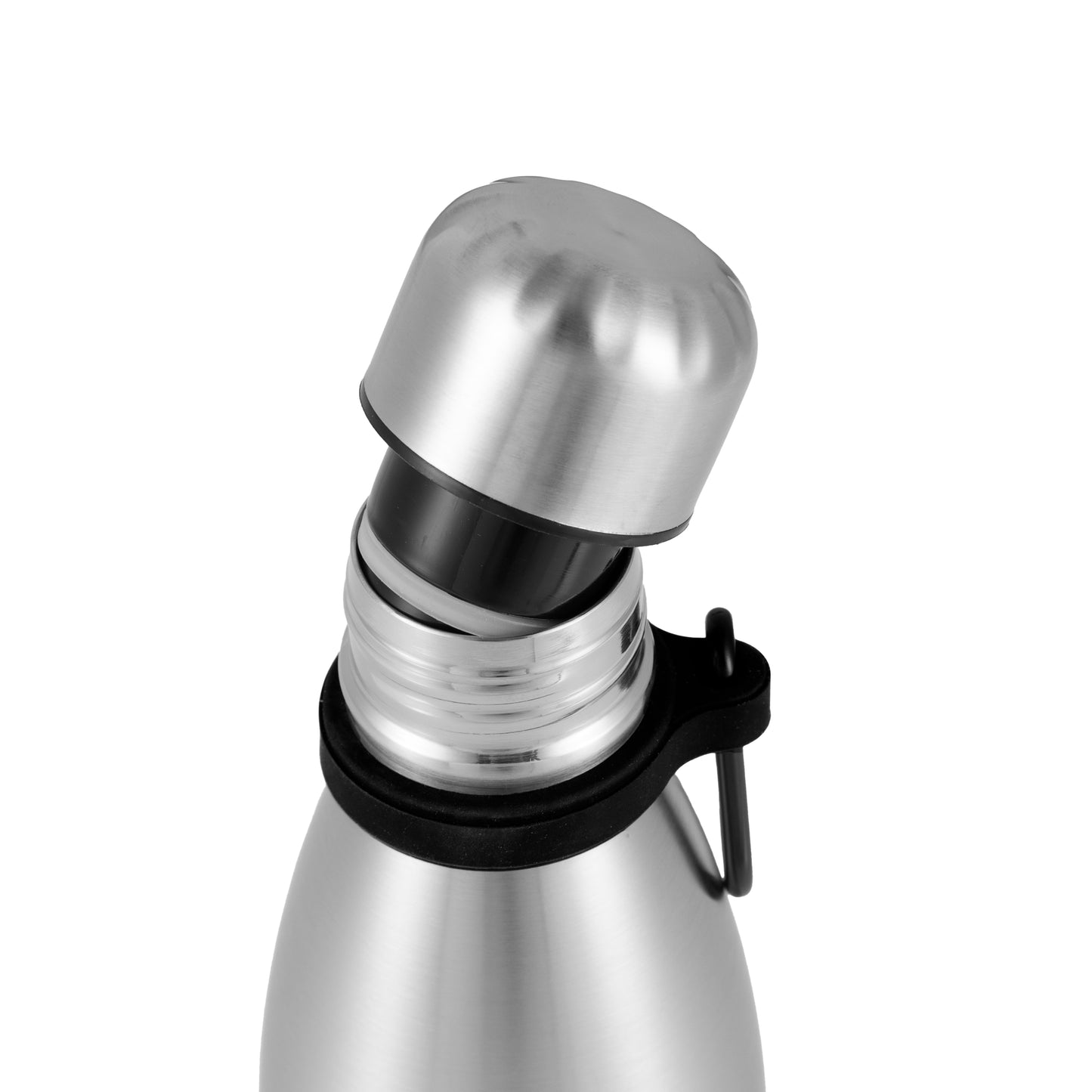 Vacuum Stainless Steel Bottle with Carabiner - Double Wall Insulated