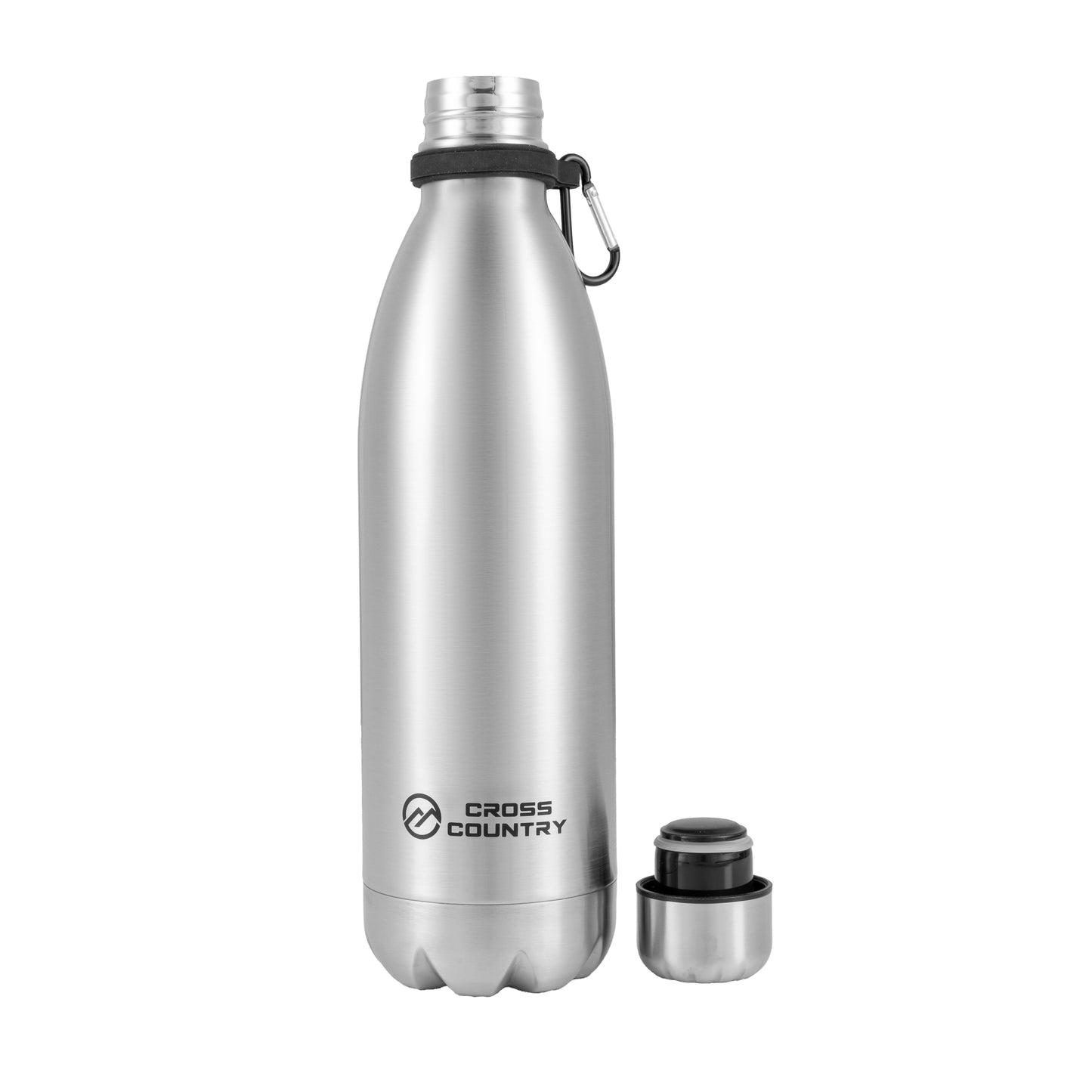 Vacuum Stainless Steel Bottle with Carabiner - Double Wall Insulated