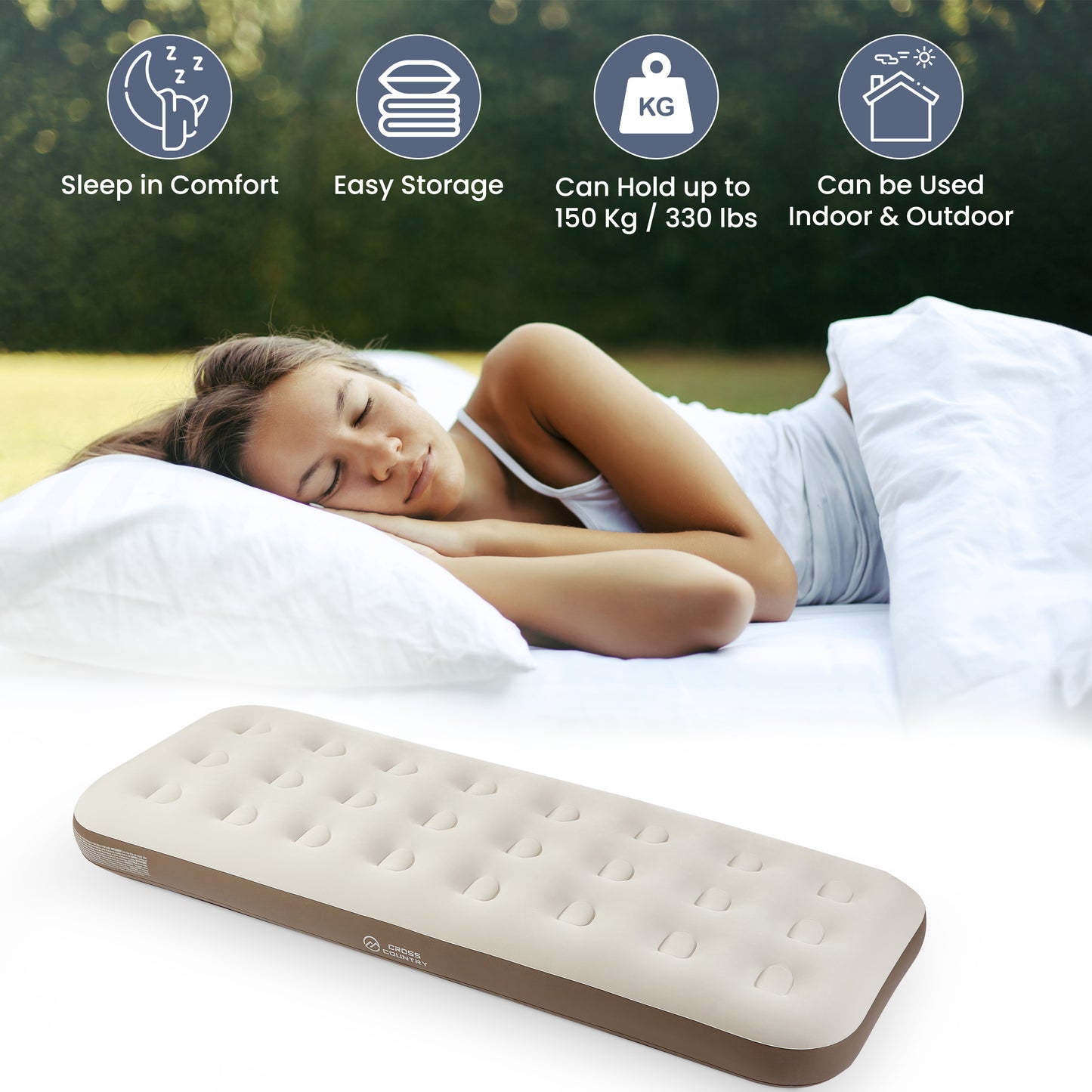 Single Airbed Taupe