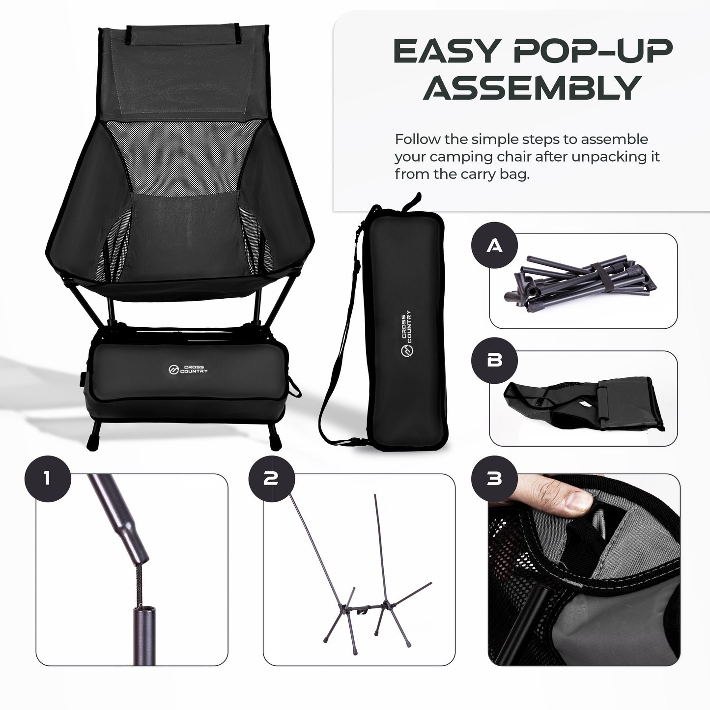 Compact Camping Chair with High Back