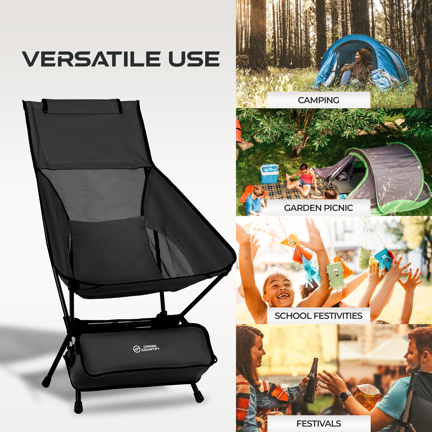 Compact Camping Chair with High Back