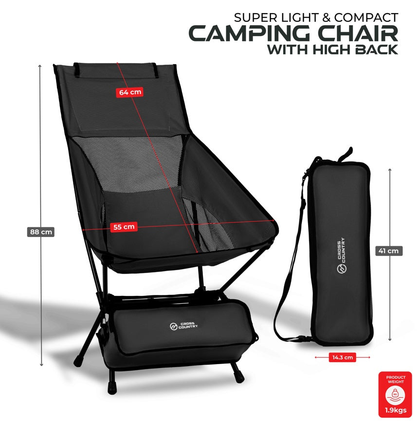 Compact Camping Chair with High Back